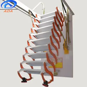 Escalera de acero de seguridad con recubrimiento en polvo, escalera plegable de acero, diseño de escalera