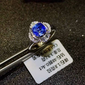 SGARIT宝石ウェディングリング1.8ctスリランカコーンフラワーブルー非加熱天然サファイアリング18K 10K 9K 24K <span class=keywords><strong>22K</strong></span> 14Kゴールドジュエリー - Product Image 5