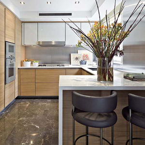 आधुनिक डिजाइन लकड़ी रसोई कैबिनेट ठोस लकड़ी रसोई कैबिनेट सफेद एल्यूमीनियम रसोई कैबिनेट - Product Image 3