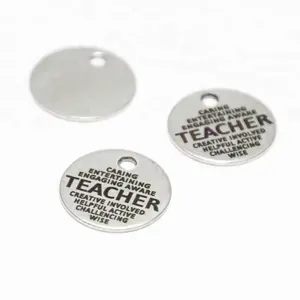 Caring entertaining engaging aware teacher disc charm stainless steel Teacher Word Collage charm pendant 20mm