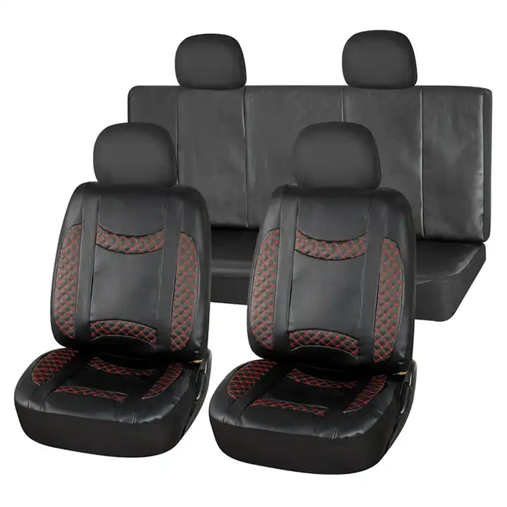 Leather Car Seat Cover 13PCS Custom Black Universal Waterproof Car
