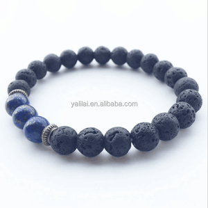 En gros Perle Bracelet de Lave Volcanique Pierre lapis lazuli Bracelet - Product Image 2