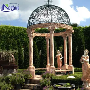 Wedding Gazebo Modern Outdoor Garden Wedding Decorative White Stone Pavilion Marble Round Gazebo For Sale