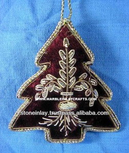 Christmas Embroidery Decorative Tree Shape Xmas Hanging Item - Product Image 1