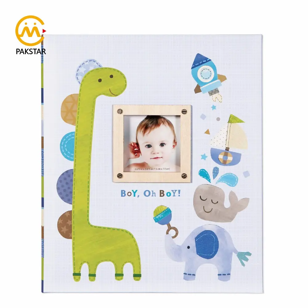 Di spessore personalizzato cartone del bambino della copertura del primo anno di memoria album record foto del bambino di stampa del libro