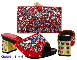 Hot selling italian shoe bags matching shoes and bag set sandals shoes women