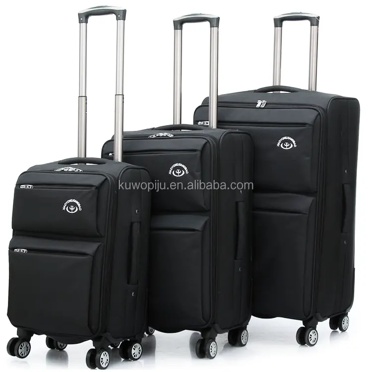 Conjunto de bagagem de 3 peças com rolos 1680D de poliéster expansível 20/24/28 polegadas Capa macia para bagagem