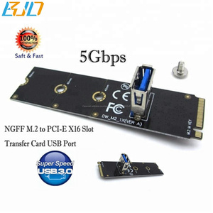 2018 nuevo producto NGFF M.2 para tarjeta adaptadora USB tecla M M.2 SSD Puerto <span class=keywords><strong>USB3</strong></span>.0 Tarjeta de expansión <span class=keywords><strong>PCI</strong></span> riser - Product Image 2