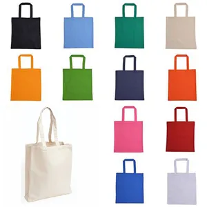 Grand sac de shopping réutilisable en toile de coton blanc blanc, brodé personnalisé orange