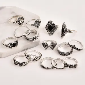Mode vijf set vinger ringen voor vrouwen Groothandel N80835