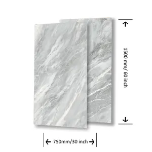 Carrara 750x1000mm Pavimento di Piastrelle di Marmo Bianco Smaltato Porcellanato Levigato Piastrelle In Pietra per Bagno Commerciali
