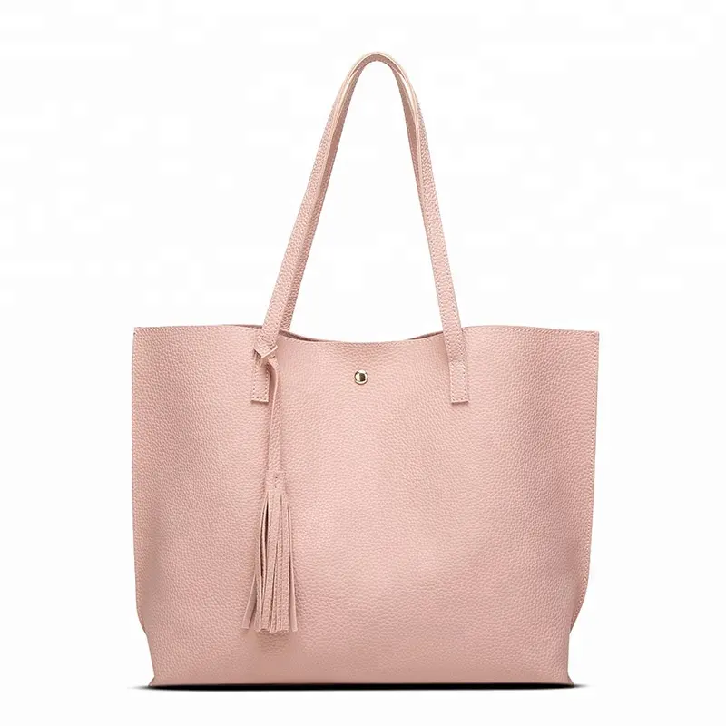 C-SWY-08 Vrouwen Zachte Faux Leather Tote Schoudertas Van Fashionleatherbags Grote Capaciteit Kwastje Handtas