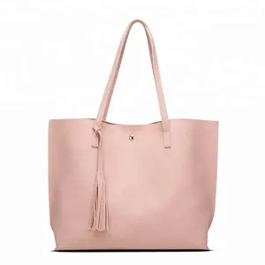 C-SWY-08 Women's soft faux leather tote shoulder bag from FashionLeatherBags big capacity tassel handbag