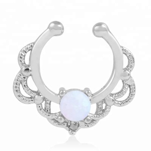 无料サンプルフープオパールセプタム鼻リング - Product Image 2