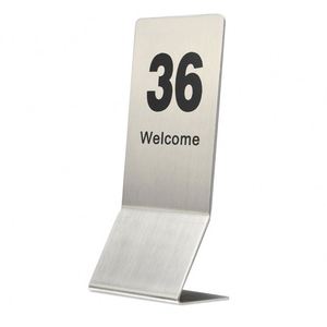 Support de numéro de <span class=keywords><strong>table</strong></span> ou de <span class=keywords><strong>menu</strong></span> en métal argenté carré pour restaurant - Product Image 4