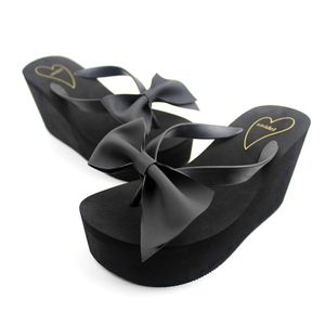 Sandali <span class=keywords><strong>con</strong></span> Zeppa Neri da <span class=keywords><strong>Donna</strong></span>, Piattaforma Alta Personalizzata, Ciabatte in PVC <span class=keywords><strong>con</strong></span> Fiocco, <span class=keywords><strong>Infradito</strong></span> <span class=keywords><strong>con</strong></span> <span class=keywords><strong>Tacco</strong></span> Alto e Fiocco - Product Image 5