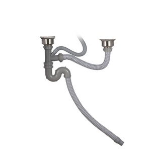 304 Cucina In Acciaio Inox Lavello Doppia Vasca <span class=keywords><strong>Sifone</strong></span>/Flessibile tubo di Scarico Per Lavello - Product Image 2