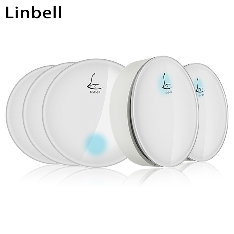 Linbell G3 Многокомнатные беспроводной дверной звонок с певчими птицами одежда дверной звонок штепсельная вилка европейского стандарта 2 Передатчики и 3 приемника