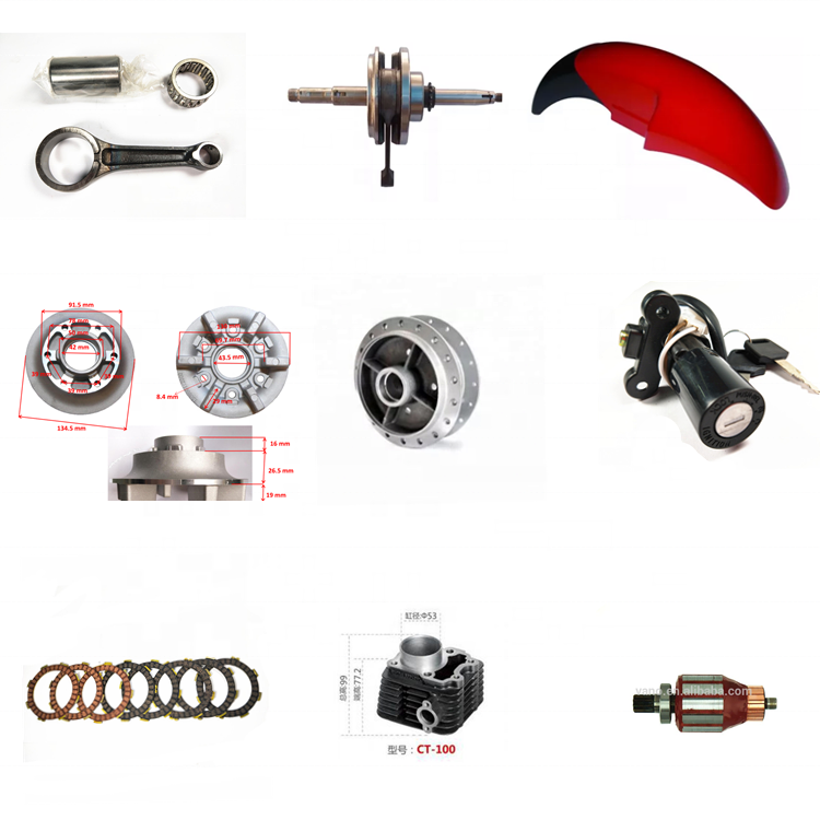 Bajaj Boxer Pulsar 150 Discover CT100 Spare Parts Cylinder Crankshaft Rear  Hub Carburetor