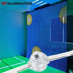 Usando esterno trasparenza DMX programmato led 20 millimetri pixel punto luce per parete di vetro maglia dello schermo di visualizzazione