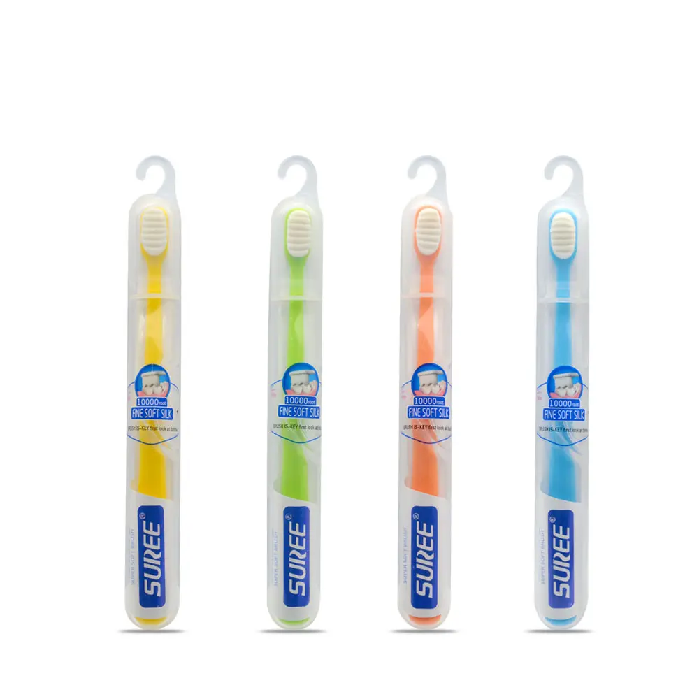 SUREE 10000 saç kıl diş fırçası ekstra yumuşak Pbt Filament kıllar diş fırça kılıfı seyahat