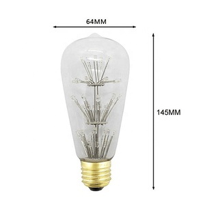 High Quality LED <strong>Bulb</strong> Fireworks Starry Edison <strong>Bulb</strong> Warmth Glow 3W <strong>Decorative</strong> <strong>Light</strong> <strong>Bulb</strong> ST64 - Product Image 2