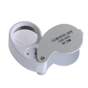 Led Jewelry Jade Loupe Lighter Magnifier Folding Handheld Magnifying Glass