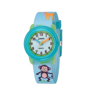 Reloj de mano con diseño de Mono para niños, cronógrafo de cuarzo verde, impermeable, con dibujos animados, 3ATM