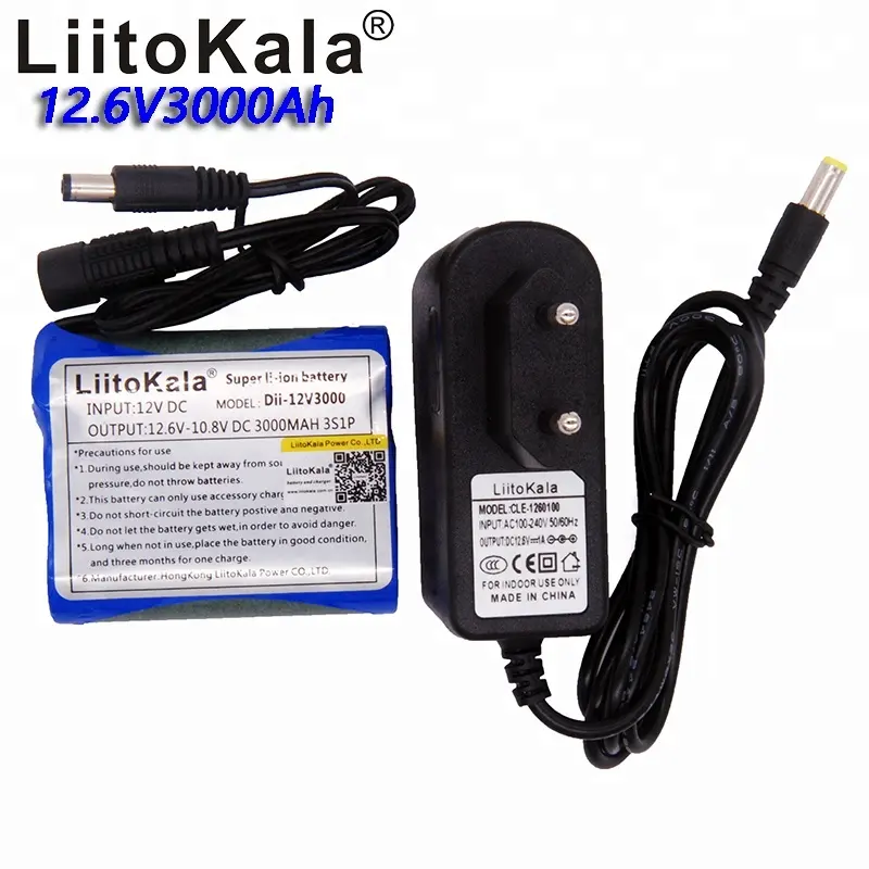 Liitokala 12 v 3000 mah 3S1P Lithium-Batterie 18650 Akku Lithium-Batterie Standby-Monitor Netzteil