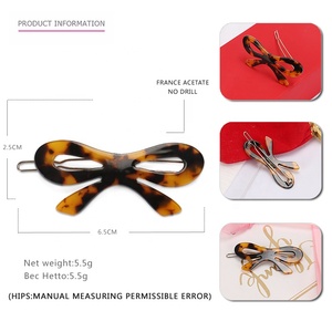 Gros Tortue Couleur Bowknot Épingles À <span class=keywords><strong>Cheveux</strong></span> Simple imprimé léopard Acétate Épingles À <span class=keywords><strong>Cheveux</strong></span> Femmes Arc Épingle À <span class=keywords><strong>Cheveux</strong></span> Clip - Product Image 2