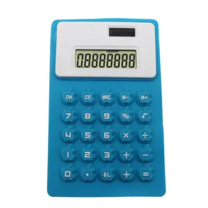 Calculadora de silicone de energia dupla, calculadora de borracha flexível para estudantes