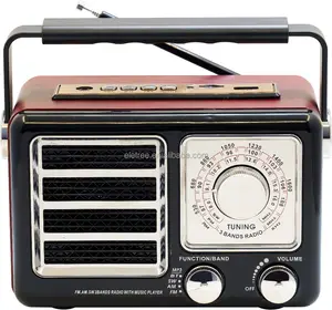 Radio AM FM SW portable radio old classic speaker TF card USB Wireless  Bluetooth speaker radio player retro radio R-2055bt