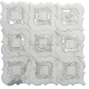 Nacre <span class=keywords><strong>de</strong></span> coquille mélange marbre jet d'eau mosaïque - Product Image 1