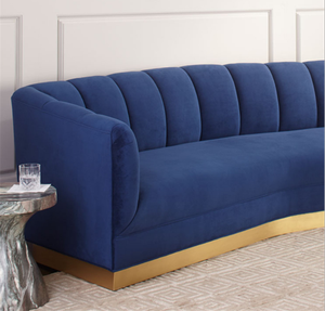 In Acciaio Inox In Ottone Base In <span class=keywords><strong>Oro</strong></span> <span class=keywords><strong>Blu</strong></span> Navy Luna Divano Party Lounge Mobili - Product Image 3