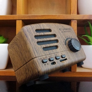 Xách Tay Cổ Điển Retro ABS Phong Cách Hạt Gỗ Không Dây 5W Cho 5.2 Loa FM Đài Phát Thanh <span class=keywords><strong>Receiver</strong></span> Hỗ Trợ TF Thẻ Ipx2 Máy Tính - Product Image 5