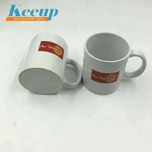 Hadiah Promosi Populer Desain Kustom Dilapisi Keramik Putih Cangkir Kopi Ceram Sublim dengan Logo Anda Dicetak