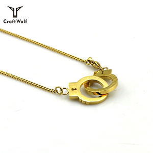 Craft Wolf moda <span class=keywords><strong>Punk</strong></span> esposas pareja collar collares personalizados de la fuente fábrica joyería personalizada al por mayor - Product Image 2