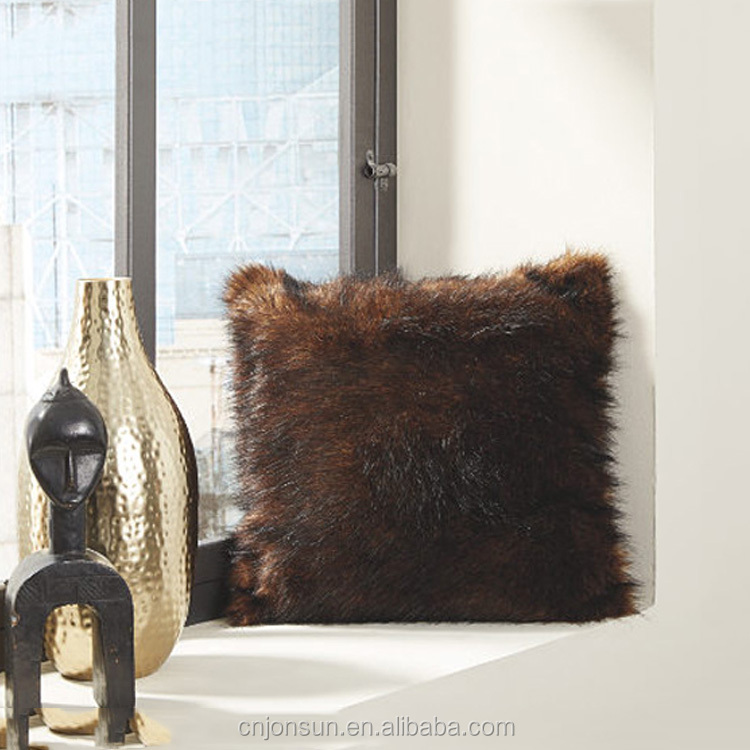 Фантастические 100% акрил пух коричневый Акцент Подушки Монгольской Меховой Подушке