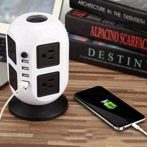 Venta directa del proveedor <span class=keywords><strong>8</strong></span> vías 4 puertos USB Regletas de alimentación Protector contra sobretensiones Enchufe eléctrico - Product Image 2