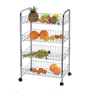 CKD Metal 3 Tier Round Storage Cart <strong>Vegetable</strong> Fruit Storage <strong>Trolley</strong> - Product Image 5