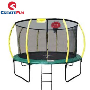 Createfun Giá Rẻ 8ft 10ft 12ft 14ft Hợp Kim Nhôm PVC Dành Cho Người Lớn Ngoài Trời Mùa Xuân <span class=keywords><strong>Trampoline</strong></span> Với Bóng Rổ Hoop - Product Image 2
