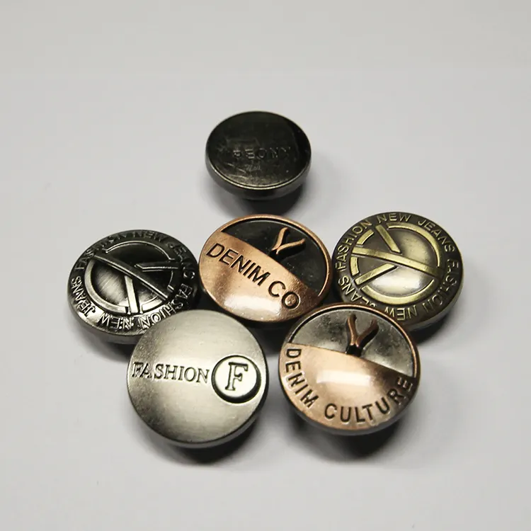 Nuovo stile di disegno personalizzato in argento del metallo In Lega di Zinco denim accessori di abbigliamento pulsante di jeans copertura botones per i jeans