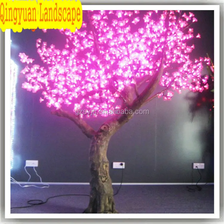 Mor led ışık ağacı/yapay şeftali çiçeği led aydınlatma ağacı için satış