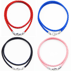 Collier en cuir Pu tressé avec fermoir mousqueton, ajustable et <span class=keywords><strong>moins</strong></span> <span class=keywords><strong>cher</strong></span>, chaîne à bijoux - Product Image 5
