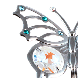 Crystocraft Bohemia cristal mariposas cromado Metal figuritas jardín estilo láser impreso boda favores decoración del hogar - Product Image 2