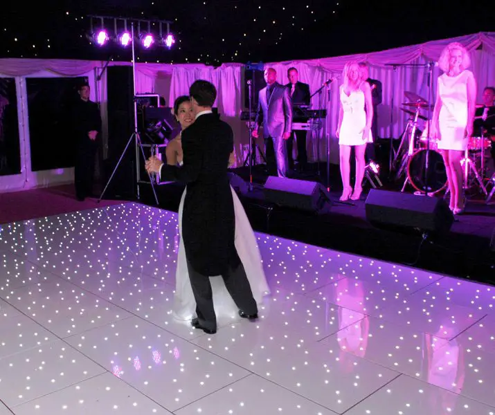 Customizable wedding party starlit dance floor led lights acrylic sheet rental