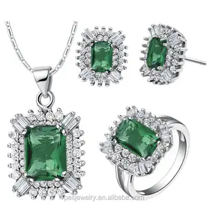 Hot sell Austrian Crystal Jewelry Set Necklace Earrings Ring Set