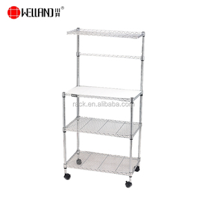 Venta caliente <span class=keywords><strong>Amazon</strong></span> hogar DIY del metal del cromo cocina horno <span class=keywords><strong>microondas</strong></span> <span class=keywords><strong>estante</strong></span> de alambre bastidores - Product Image 3