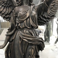 Grande sculpture d'ange lumineuse en fibre de verre pour l'extérieur