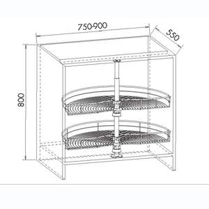 180 Degree Revolving <strong>Kitchen</strong> Basket <strong>Storage</strong> in Blind <strong>Corner</strong> - Product Image 4